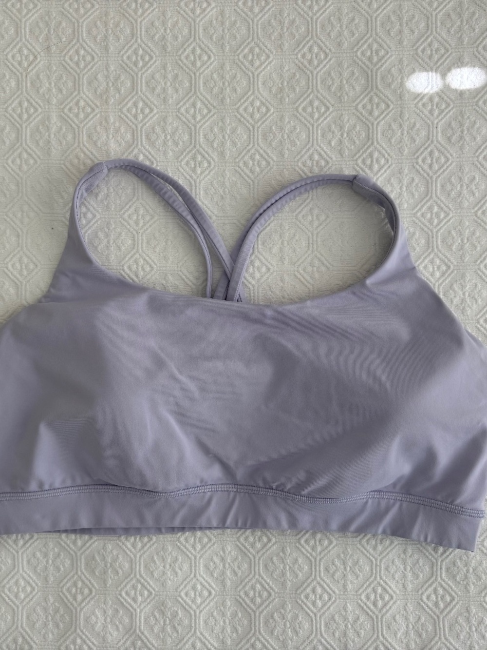 Lululemon Energy Bra Lavender Frost Size 14 Medium Support B-D Cups Like New